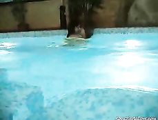 Nude Swimming Babes Have Lesbian Sex Poolside