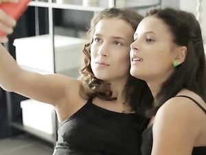 Loving Lesbian Couple Finger Fucks Each Other